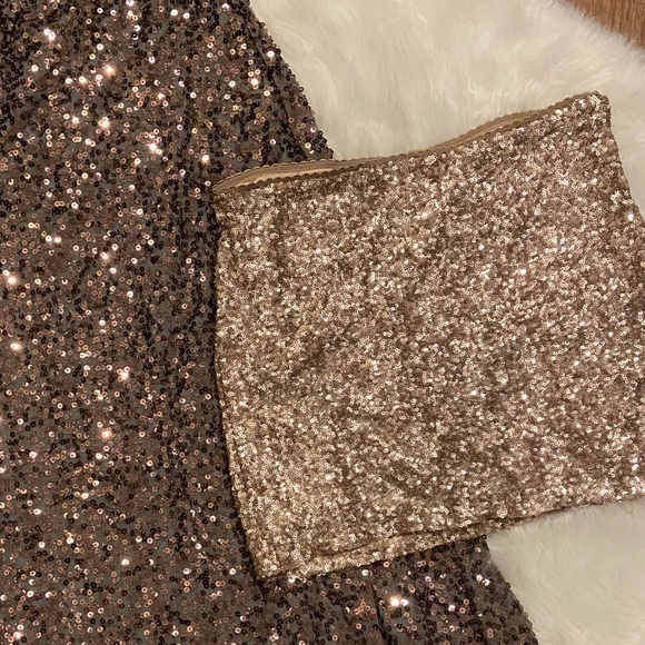 XXI Gold / Champagne Mini Skirt S - Picture 2 of 5